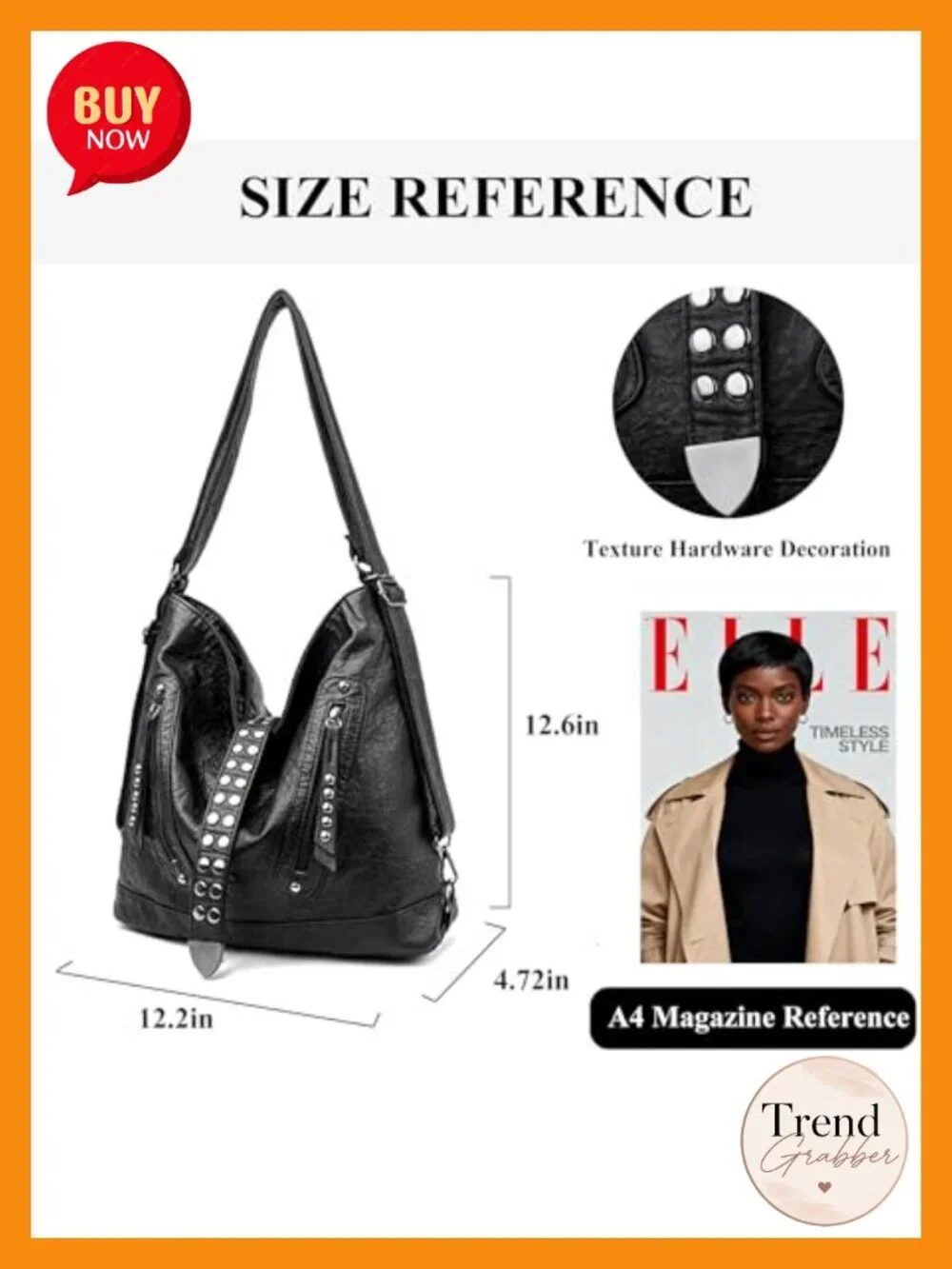 2-in-1 Convertible Backpack Purse, Faux Leather Rivet Tote Shoulder Bag for